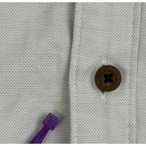 The Territory Ahead SS Shirt 100% Cotton Blue Ombre Stripe Heavyweight Outdoor L - Picture 8 of 14